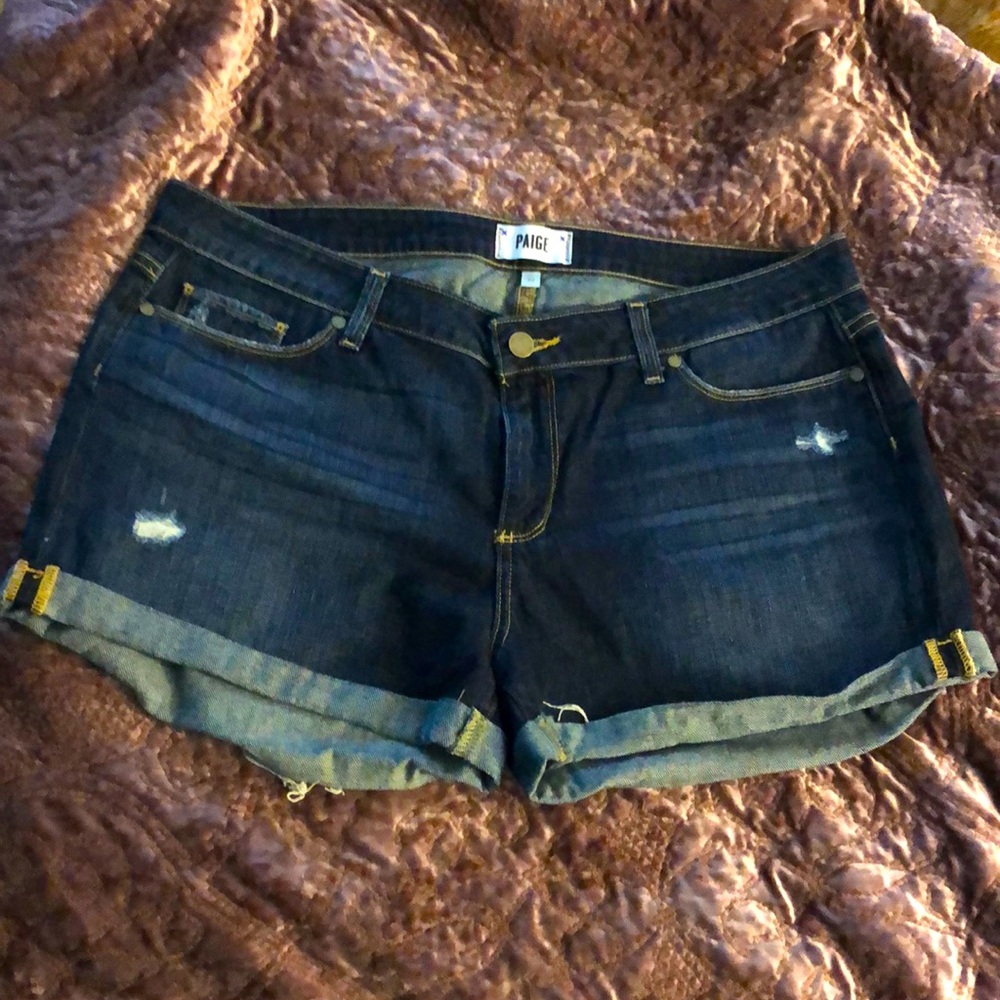 Paige Dark Denim Jean Shorts - Size 32